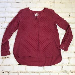 Ann Taylor Loft “the softened shirt” polka dot